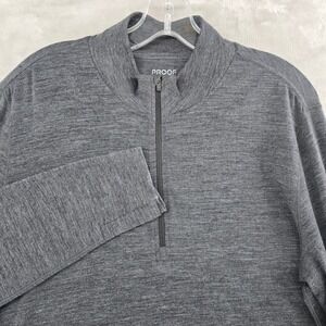 NWOT Proof Size Medium 72-Hour Merino Quarter Zip Gray Pullover Sweater